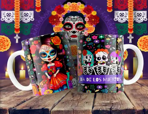 vectores plantilas CATRINA,DÍA DE MUERTOS,HALLOWEEN,